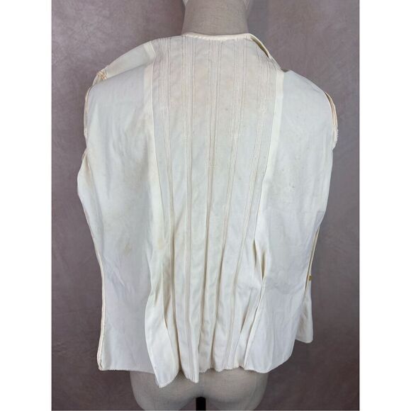 Vintage Late 1950s Cream Lace Button Back Blouse - Picture 8 of 9